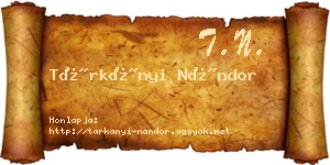 Tárkányi Nándor névjegykártya
