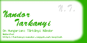 nandor tarkanyi business card