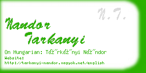 nandor tarkanyi business card